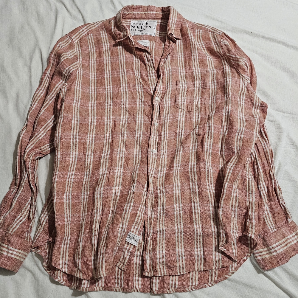 Frank & Eileen Men's Pink Plaid Button Down Shirt